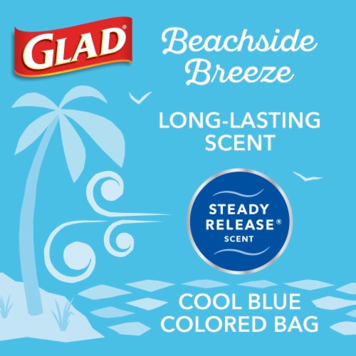 STRONG Glad OdorShield, Small Drawstring Trash Bags, Beachside