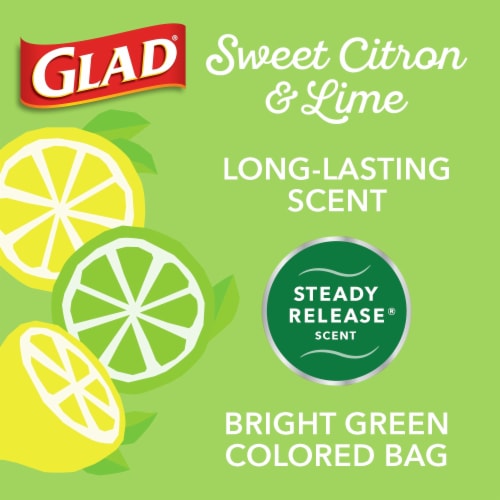 Glad ForceFlexPlus Tall Kitchen Febreze Sweet Citron and Lime Trash Bags Perspective: top