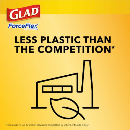 Glad ForceFlex Fragrance Free Tall Kitchen Drawstring Trash Bags Perspective: top