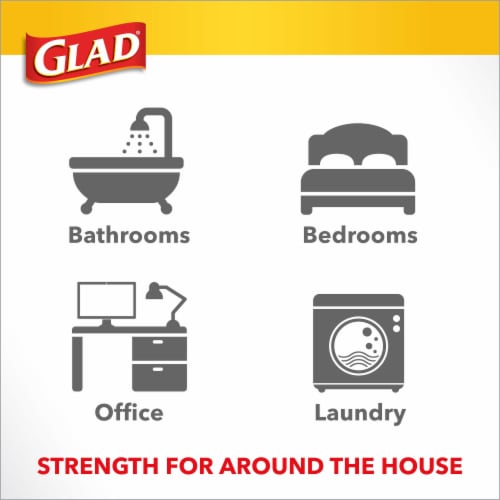 Glad Small Drawstring Trash Bags with Clorox 4 Gallon, Grey Grey