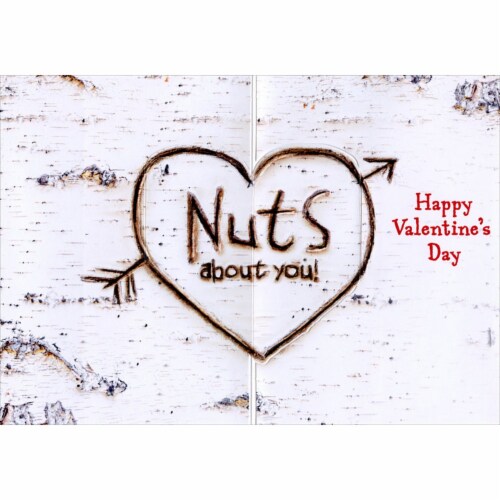 Avanti Squirrel Holds Heart Box Stand Out Pop-Up Funny / Humorous Valentine's Day Card Perspective: top