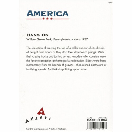 Avanti Roller Coaster America Collection Birthday Card Perspective: top