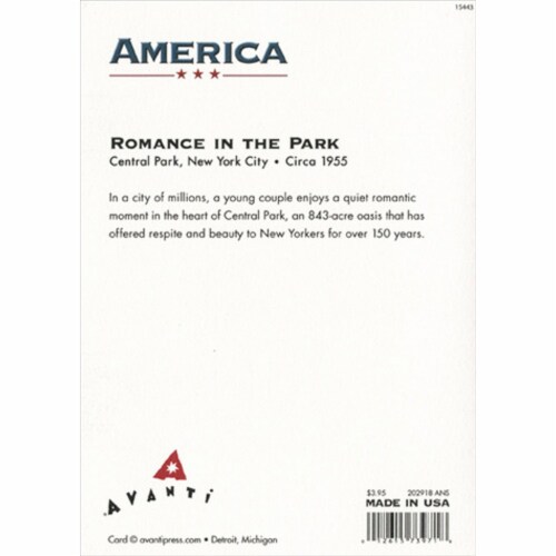 Avanti Central Park Couple America Collection Anniversary Card Perspective: top