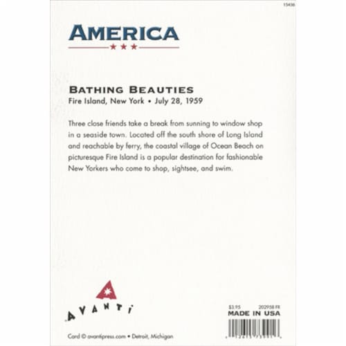 Avanti Press Greeting Card Bathing Beauties Window Shopping Perspective: top