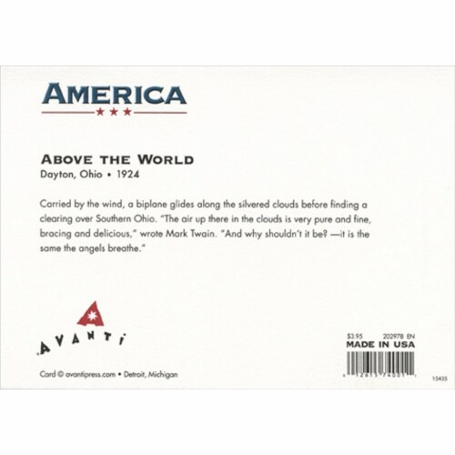 Avanti Press Greeting Card AIRPLANE IN CLOUDS Perspective: top