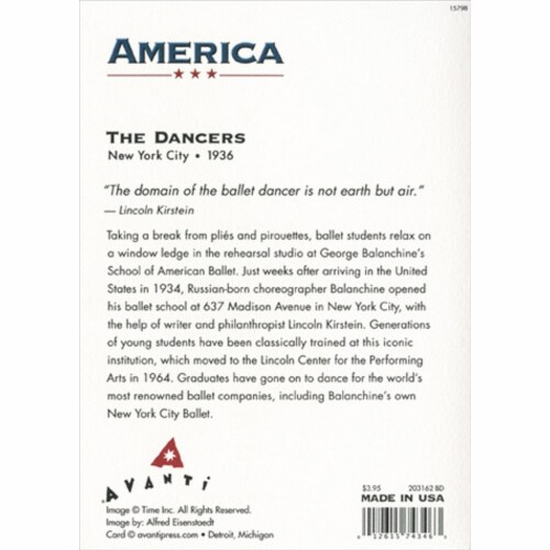 Avanti Ballerinas On Window Ledge America Collection Dance / Dancing Birthday Card Perspective: top