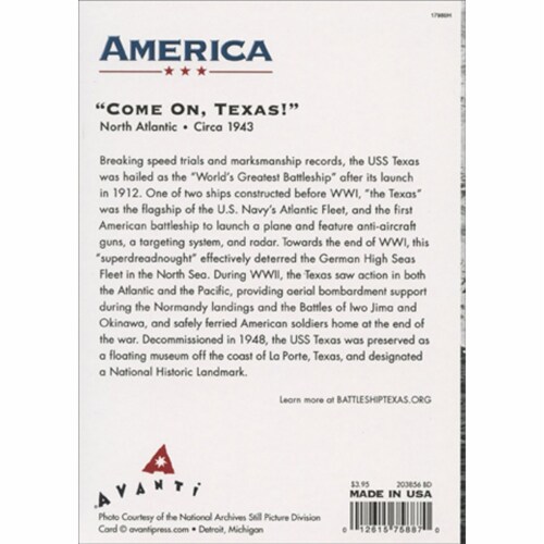 Avanti Press Greeting Card Uss Texas Perspective: top