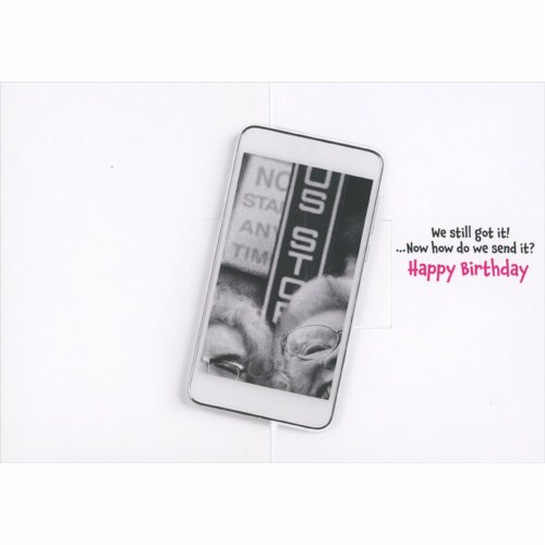 Avanti Press Greeting Cards Birthday- WOMEN LOOKING AT SMARTPHONE Perspective: top