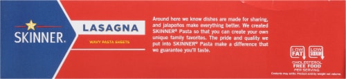 Skinner Lasagna Noodles Perspective: top