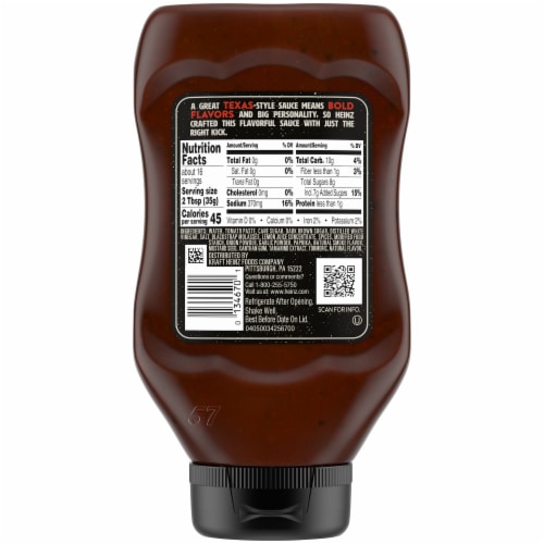 Heinz Texas Style Bold & Spicy BBQ Sauce Perspective: top