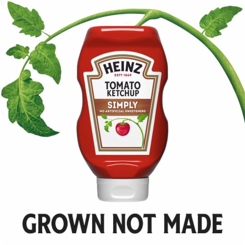 SIMPLY HEINZ Simply Tomato Ketchup with No Artificial Sweeteners Perspective: top