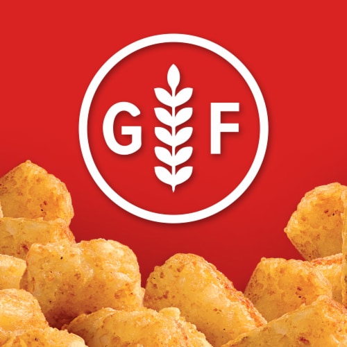 Ore-Ida Golden Tater Tots Seasoned Shredded Frozen Potatoes Value Size Perspective: top