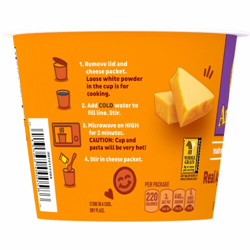 Annie's Real Aged Cheddar Mac N Cheese Microwave Macaroni and Cheese Dinner Cup Perspective: top