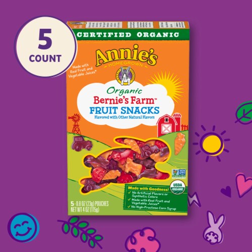 Annie's Organic Bernie's Farm Gluten Free Fruit Snacks Perspective: top