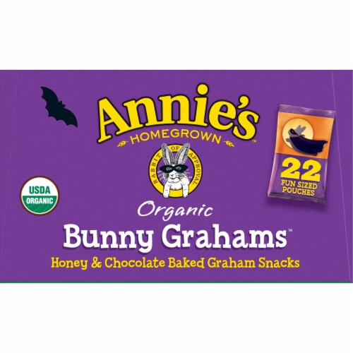 Annie's Organic Bunny Grahams Honey & Chocolate Baked Graham Snacks Perspective: top