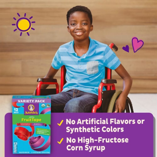 Annie's Organic Swirly Strawberry and Bendy Berry Fruit Tape Perspective: top