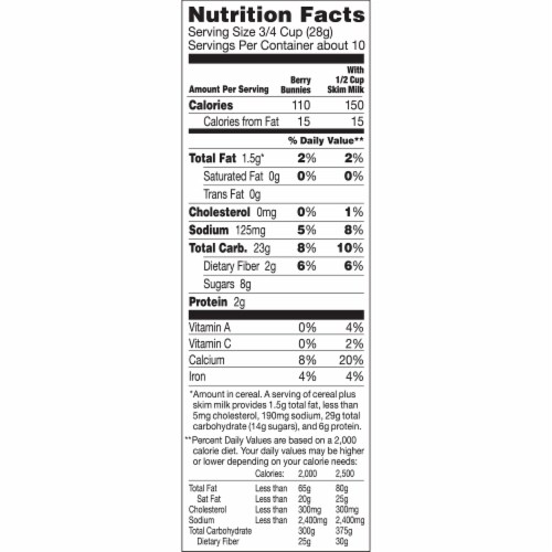 Annie's Organic Berry Bunnies Cereal Perspective: top