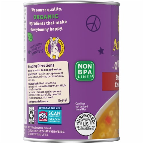 Annie's Organic Star Pasta and Chicken Soup Perspective: top