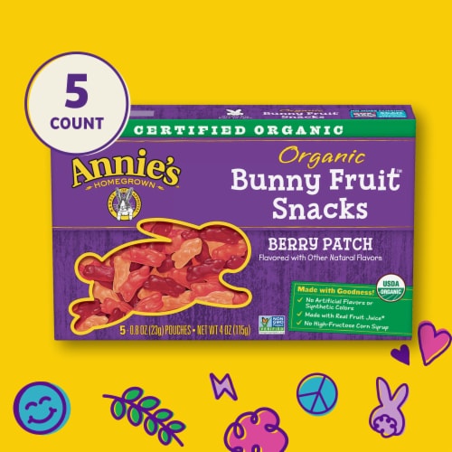 Annie's Organic Berry Patch Gluten Free Bunny Fruit Snacks Perspective: top