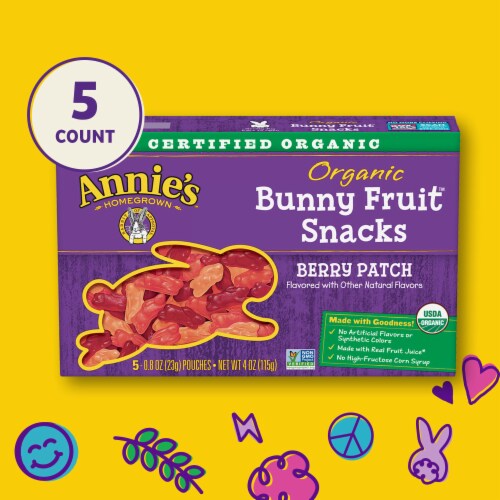 Annie's Organic Berry Patch Gluten Free Bunny Fruit Snacks Perspective: top