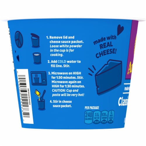 Annie's Deluxe Classic Cheddar Mac and Cheese Microwavable Cup Perspective: top