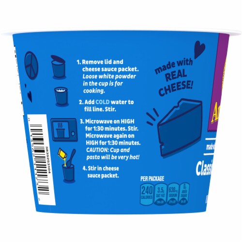Annie's Deluxe Classic Cheddar Mac and Cheese Microwavable Cup Perspective: top