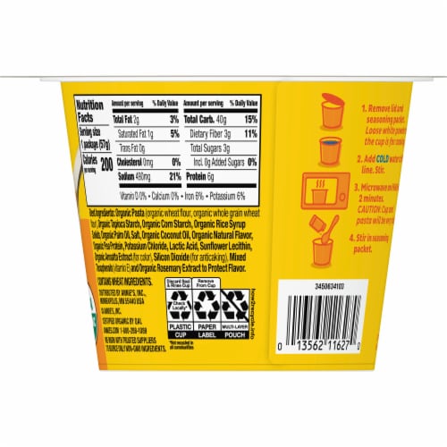 Annie’s Vegan Cheddar Flavor Mac N Cheese Alternative Perspective: top