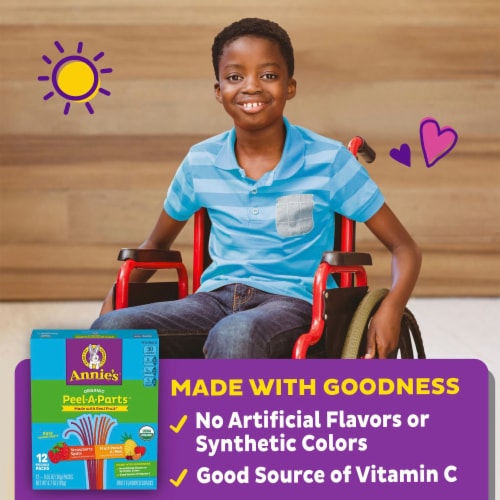 Annie's™ Organic Fruit Peel A Parts Strawberry and Fruit Punch Fruit Snacks Perspective: top