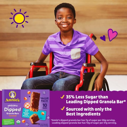 Annie's™ Organic Dipped Caramel Granola Bars Perspective: top