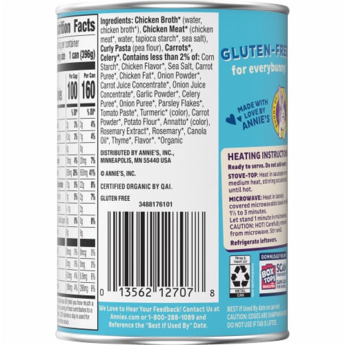 Annie’s™ Gluten Free Chicken & Pasta Canned Soup Perspective: top