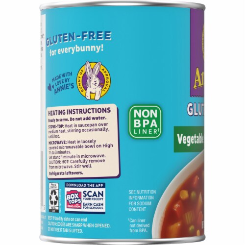 Annie's Gluten Free Vegetable and Pasta Canned Soup Perspective: top