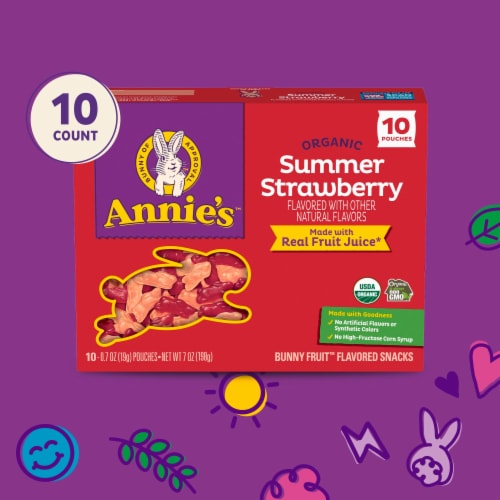 Annie's Organic Berry Patch Bunny Fruit Snacks, Gluten Free, 10 ct