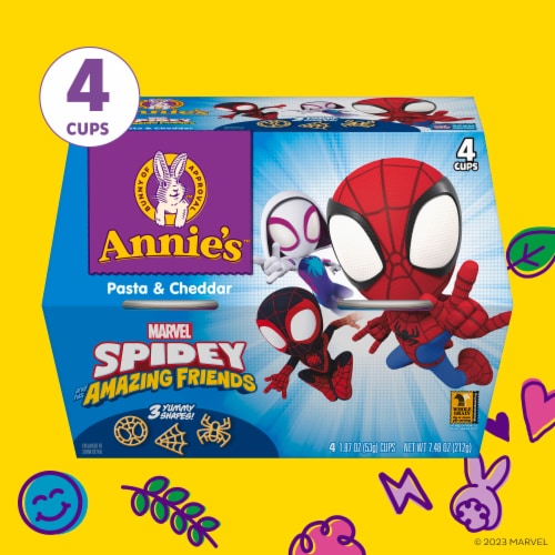 Annie's™ Marvel Spidey and His Amazing Friends Pasta & Cheddar Mac N Cheese Cups Perspective: top