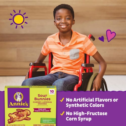 Annie's Sour Bunnies Fruit Flavored Snacks Perspective: top
