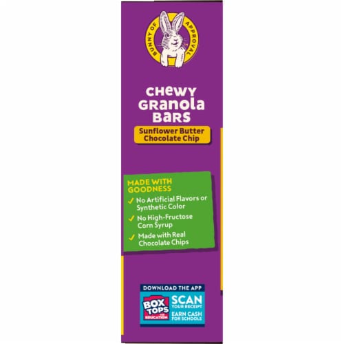 Annie's Sunflower Butter Chocolate Chip Chewy Granola Bars Perspective: top