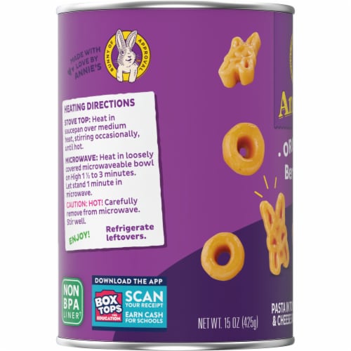 Annie's™ Organic Bernie O's Tomato & Cheese Sauce Canned Pasta Perspective: top