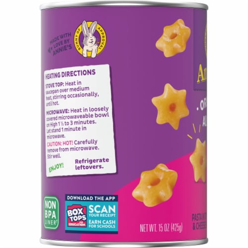 Annie's™ Organic All Stars Tomato & Cheese Sauce Canned Pasta Perspective: top