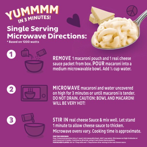 Annie’s Organic White Cheddar Microwave Mac N Cheese Macaroni and Cheese Dinner Packets Perspective: top