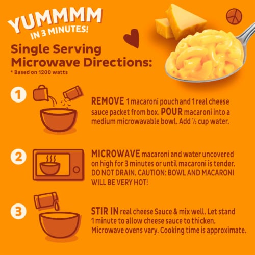 Annie’s Organic Real Aged Cheddar Microwave Mac N Cheese Macaroni and Cheese Dinner Packets Perspective: top