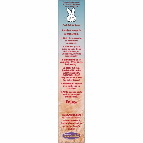 Annie’s Organic Macaroni Classic Cheddar Mac N Cheese Perspective: top