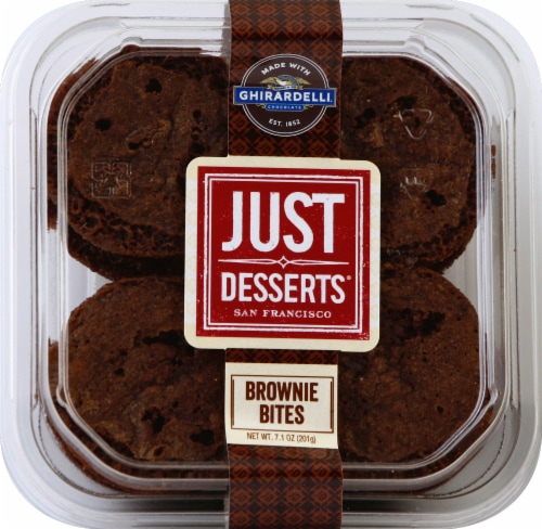 Just Desserts Brownie Bites Made with Ghiradelli Chocolate Perspective: top