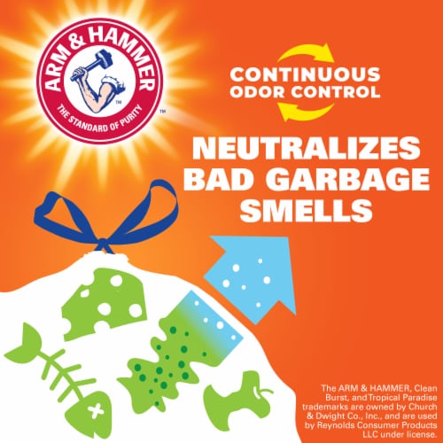 Hefty® Ultra Strong™ 13 Gallon White Citrus Twist™ Scented Trash Bags Perspective: top