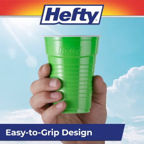 Hefty Party On Disposable Plastic Cups, Red, 18 Ounce, 30 Count