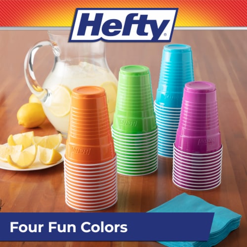 Hefty® Party On!™ Assorted Colors Plastic Cups Perspective: top