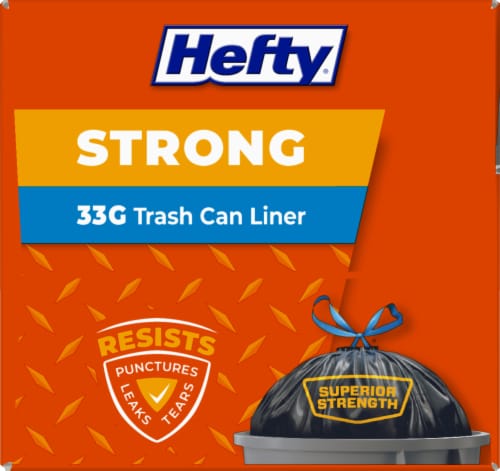 Hefty Trash Bags, Drawstring, Strong, Extra Large, 39 Gallon