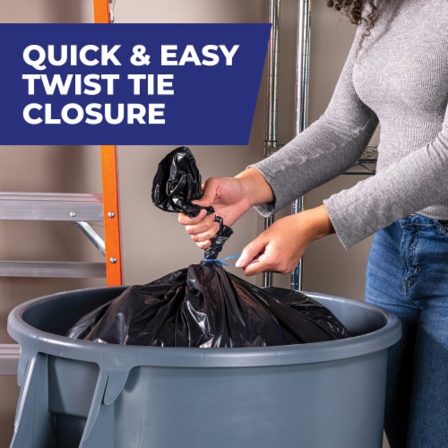 Hefty® 45 Gal. Contractor Black Trash Bags Perspective: top