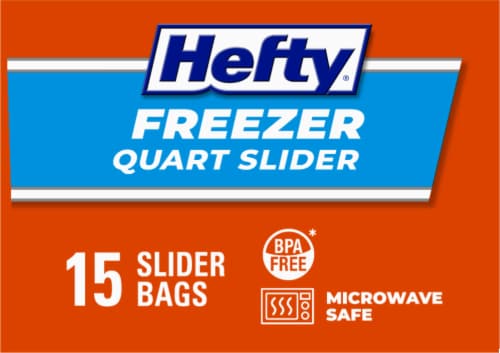 Hefty® Quart Freezer Slider Bags Perspective: top