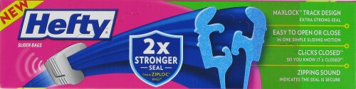 Hefty One Zip Quart Freezer Bags Perspective: top