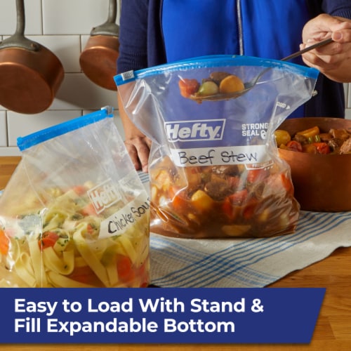 Hefty Freezer Slider Bags, Quart, 15 CT (Pack - 3)