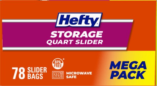 Hefty® Storage Quart Slider Bags Perspective: top